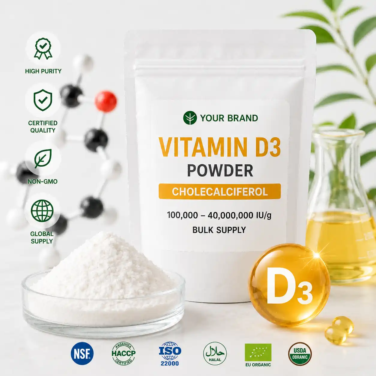 Applications of Vitamin D3 Powder Bulk